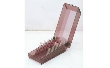 VISTING CARD HOLDER STAND ACRYLIC SHEET VISITNG CARD BOX SINGLE ROW WITH ALPHABETICAL DISPLAY 9.25x3.75x3 INCH