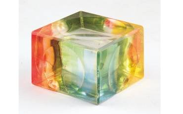 Paper Weight Acrylic Sheet Rainbow Color Engraved Design No 4 5x5x3 CM